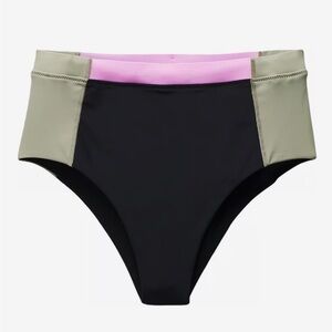 NWT Prana Baja Bound Swim Bottom in Black Colour Block Size Large